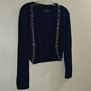 Embellished Black Cardigan